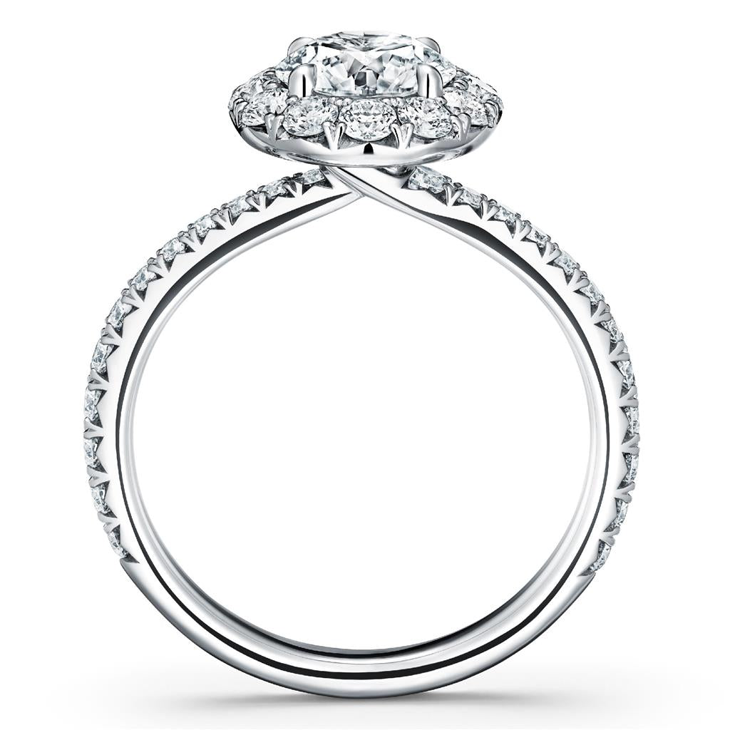 Hearts on Fire Platinum Vela Diamond Halo Engagement Ring UU2641PTCUS1506500