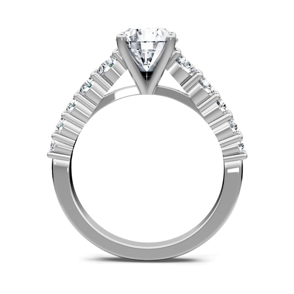 14K White Gold Graduated Diamond Engagement Ring 67106D-4W-4/5