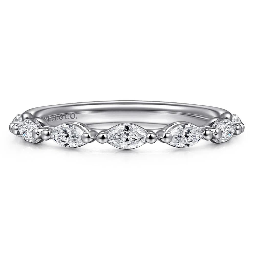 Gabriel & Co 14K White Gold Marquise Diamond Anniversary Band AN16425W43JJ