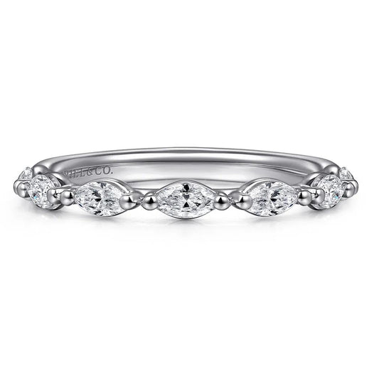 Gabriel & Co 14K White Gold Marquise Diamond Anniversary Band AN16425W43JJ