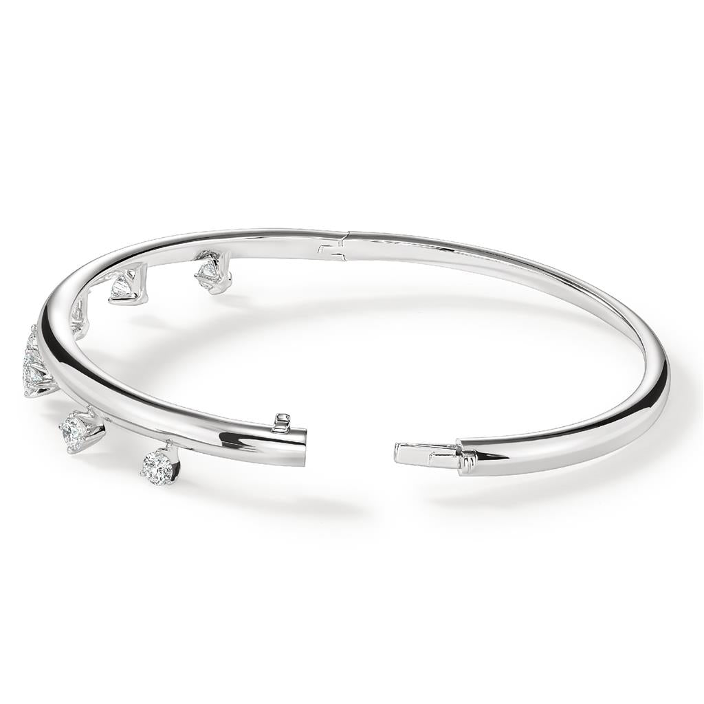 Hearts on Fire 18K White Gold Barre Floating Diamond Bangle UU2834W