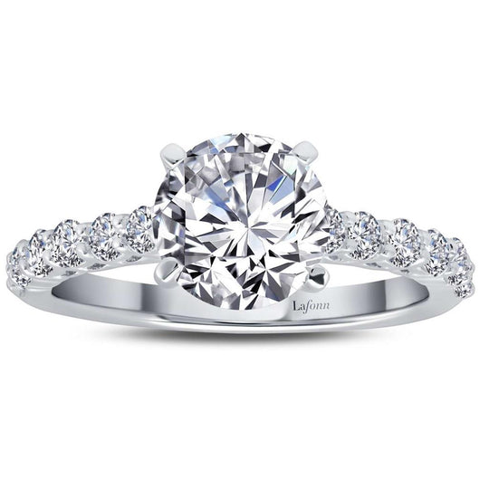 Lafonn Sterling Silver Platinum Plated 2.5ct Simulated Diamond Engagement Ring R0411CLP07