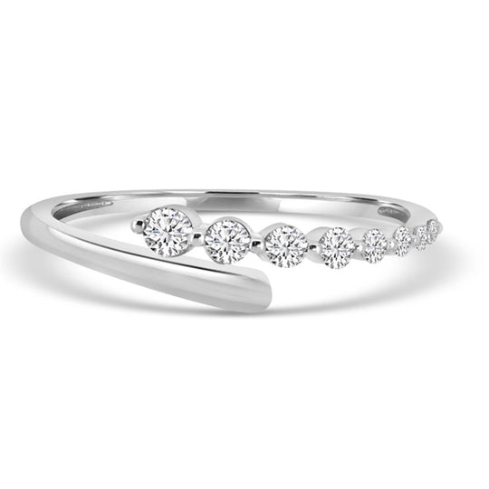 14K White Gold Open Bypass Diamond Ring M13R4222V0814