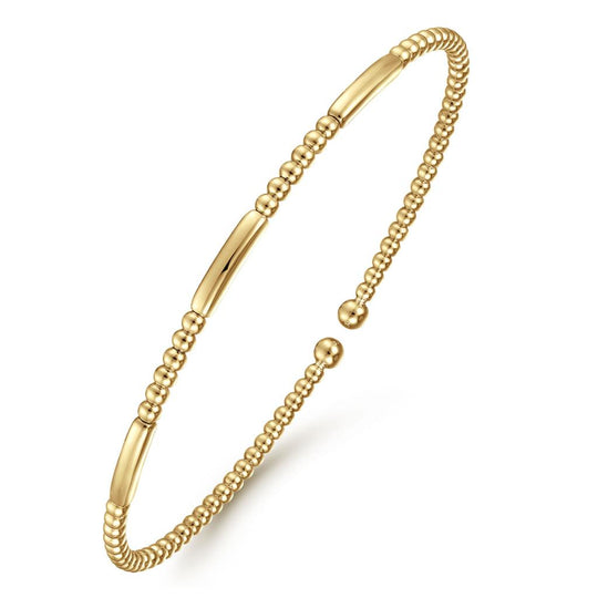 Gabriel & Co 14K Yellow Gold Bujukan Station Bar Bangle BG4419-62Y4JJJ