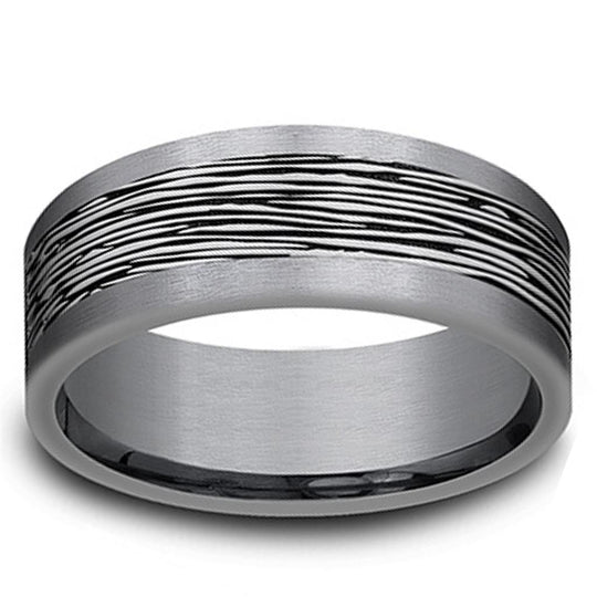 Benchmark Tantalum Comfort Fit Bark Center Band CF128399GBKTGTA10