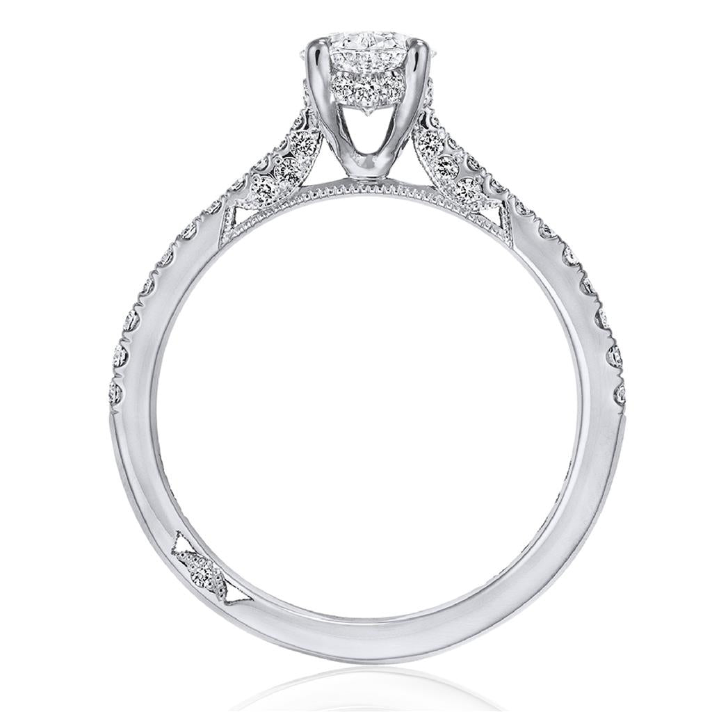 Simply Tacori 18K White Gold Diamond Engagement Ring 2671 OV 8x6 W