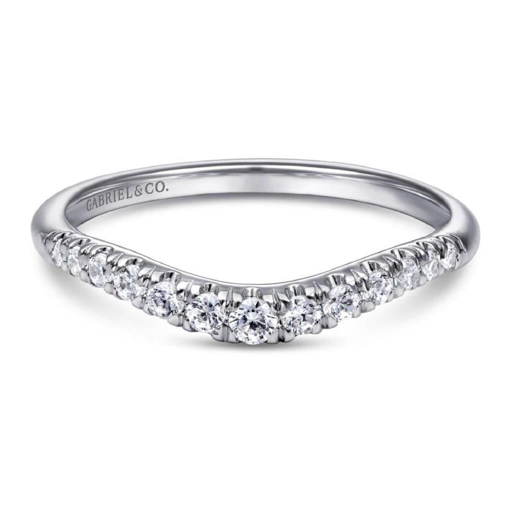 Gabriel & Co 14K White Gold Devotion Curved Diamond Band AN10963W44JJ