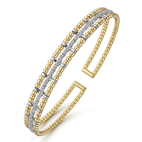 Gabriel & Co 14K Two-Tone Bujukan Diamond Cuff Bracelet BG4323-62M45JJ