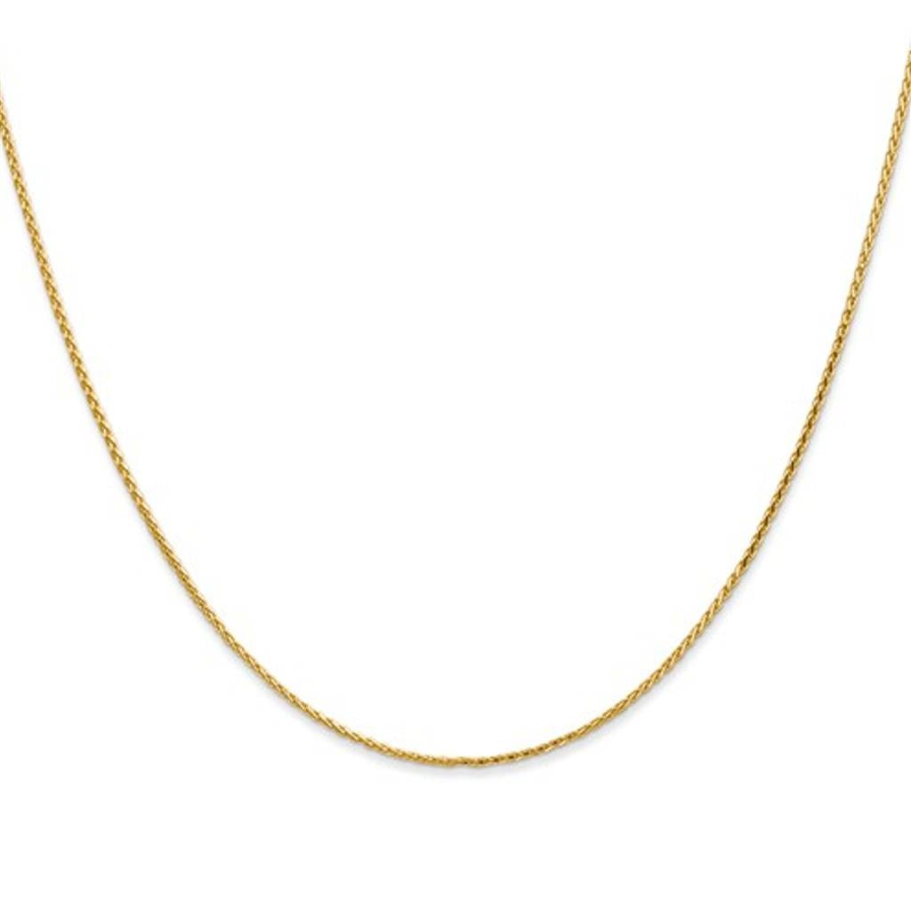 14K Yellow Gold 1mm Diamond-Cut Wheat Chain 1202-20