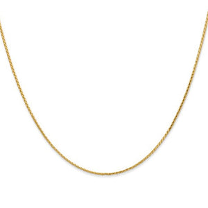 14K Yellow Gold 1mm Diamond-Cut Wheat Chain 1202-20