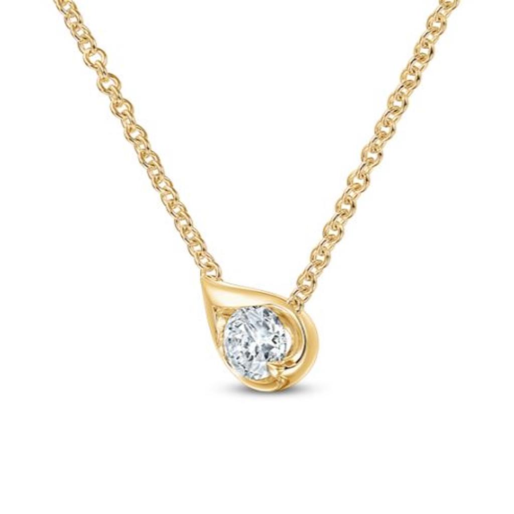 Hearts on Fire 18K Yellow Gold LU Droplet Diamond Pendant UU28088Y50