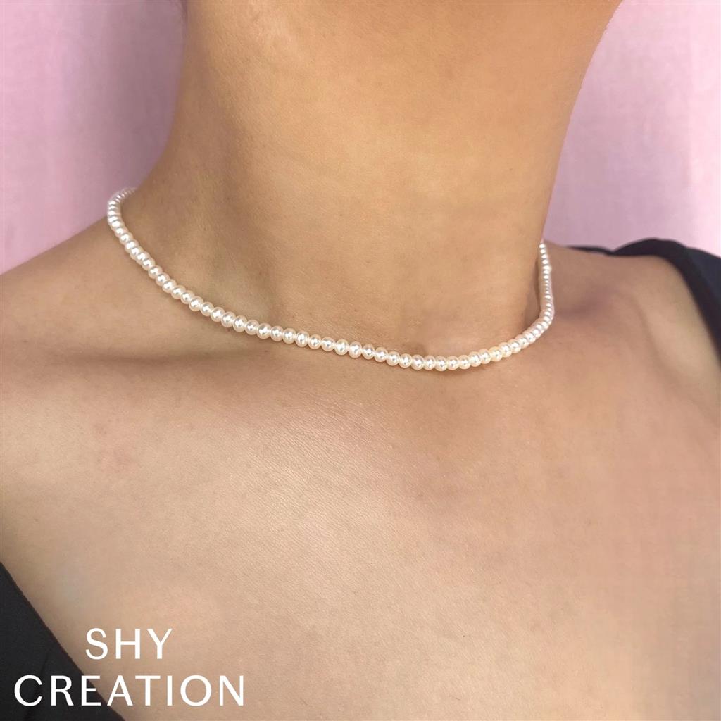 Shy Creation 14K Rose Gold Cultured Pearl Strand Necklace SC55025449