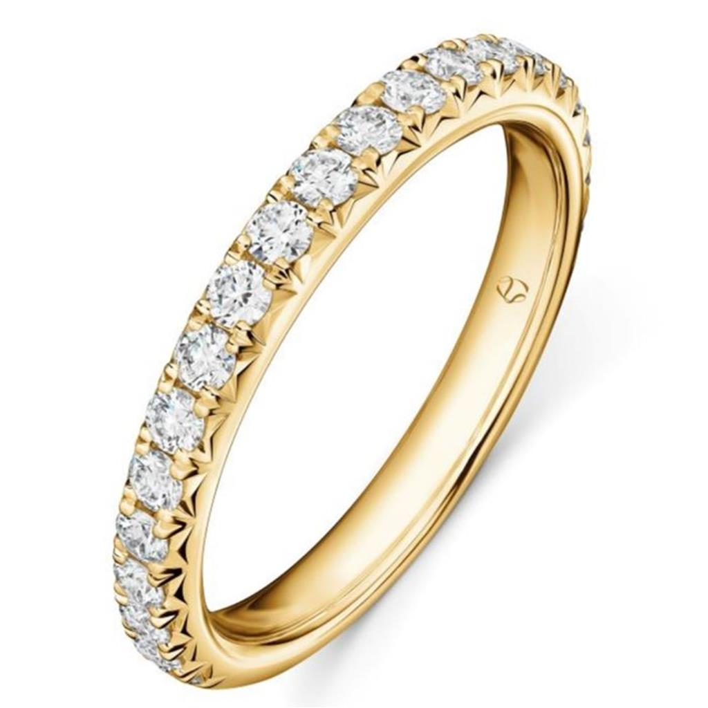 Hearts On Fire 18K Yellow Vela French Pave Diamond Band UU26428Y50