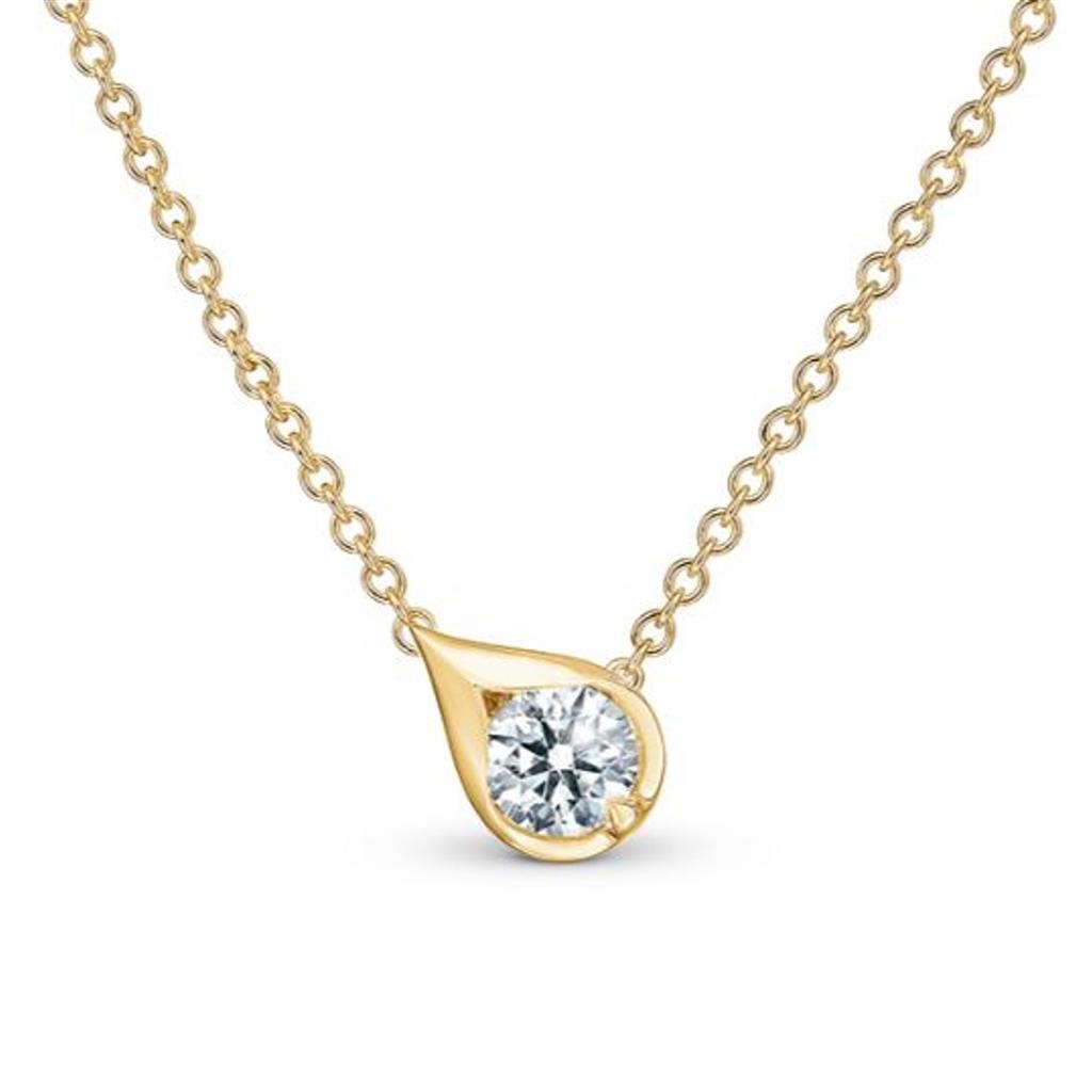 Hearts on Fire 18K Yellow Gold LU Droplet Diamond Pendant UU28088Y50