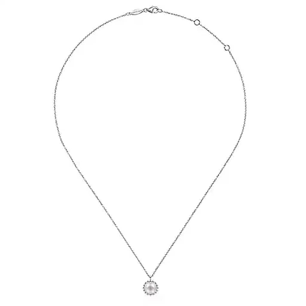 Gabriel & Co Sterling Silver Bujukan Pearl Pendant Necklace NK6412SVJPL
