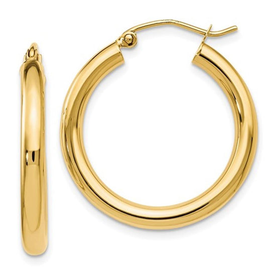14K Yellow Gold 3mmPolished Hoop Earrings 85H
