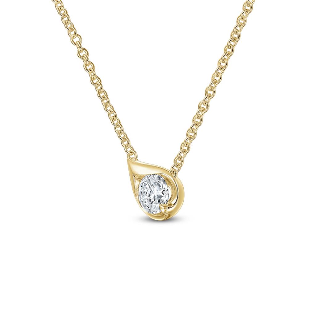 Hearts On Fire 18K Yellow Gold LU Droplet Diamond Pendant UU28088YIJV0301800