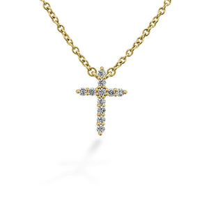 Hearts on Fire 18KY Small Cross Pendant HFPSIGCR00118Y