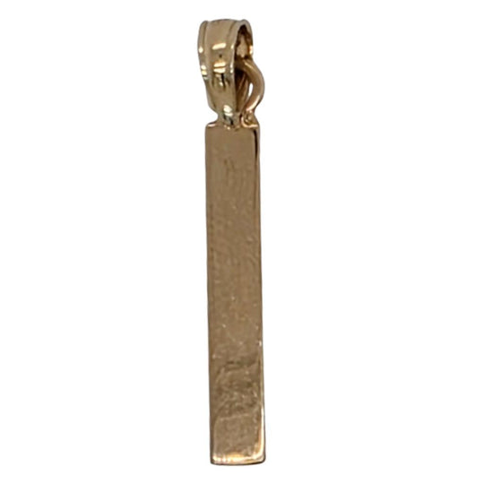 14K Yellow Gold 1" Drop Bar Pendant 243710