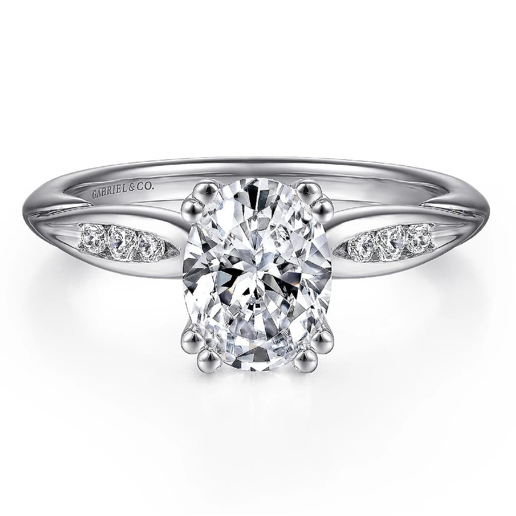 Gabriel 14KW Oval Diamond Ring Mounting ER11749O3W44JJ