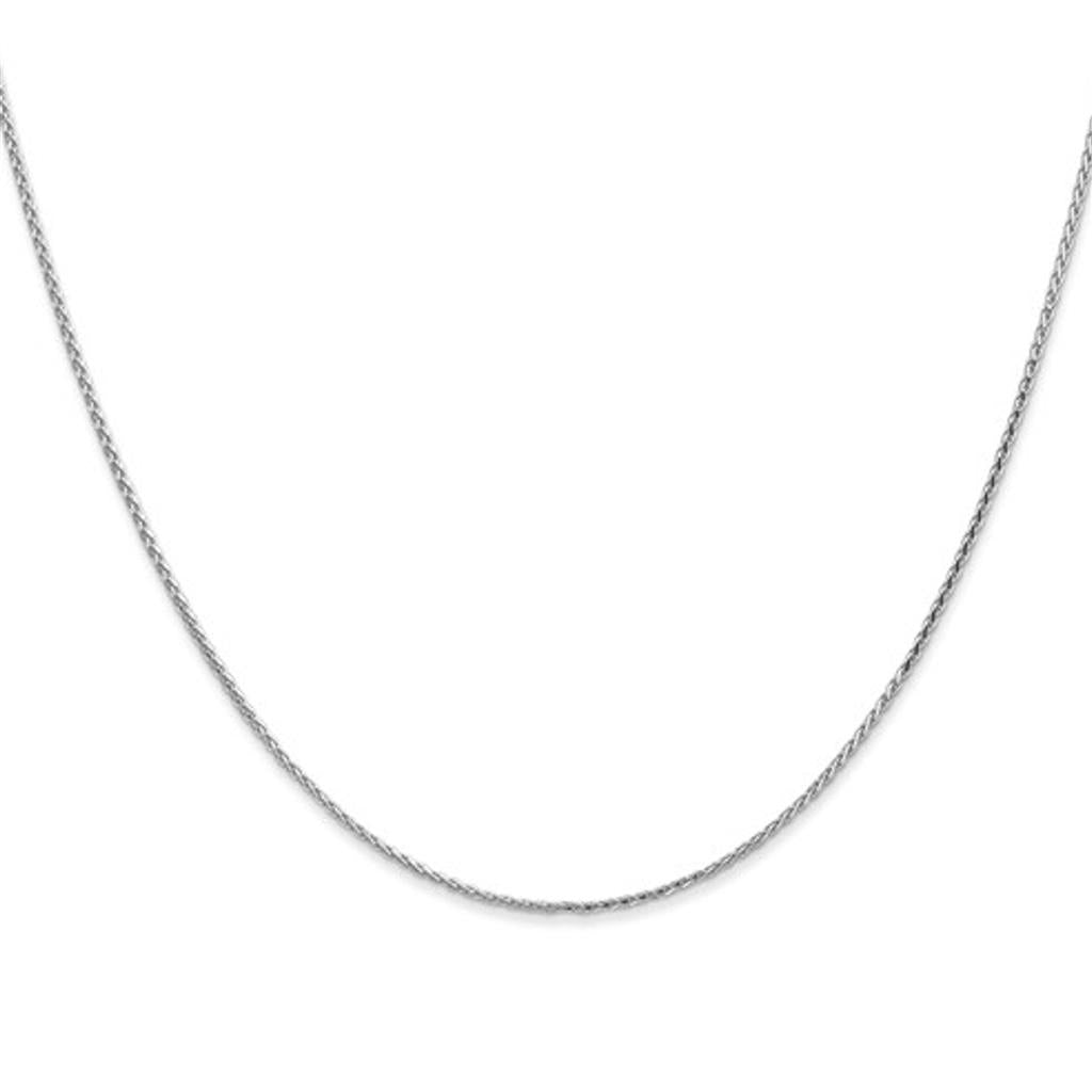 14K White Gold Diamond Cut Wheat Chain 1201-20