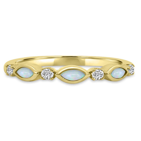 10K Yellow Gold Diamond and Opal Ring M13R2353V0911-OP