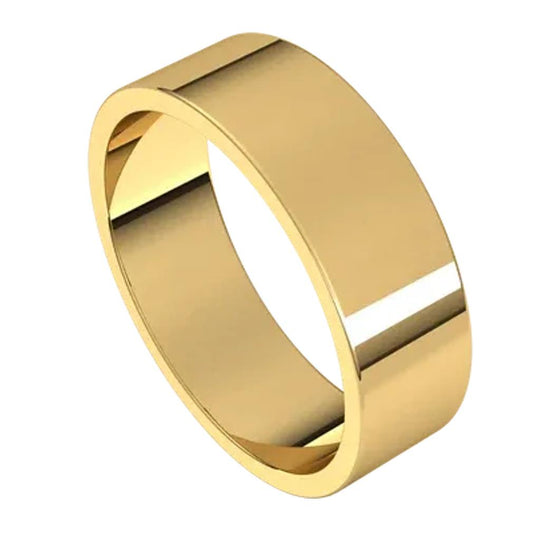 14K Yellow Gold 6.2MM Flat Wedding Band 244782