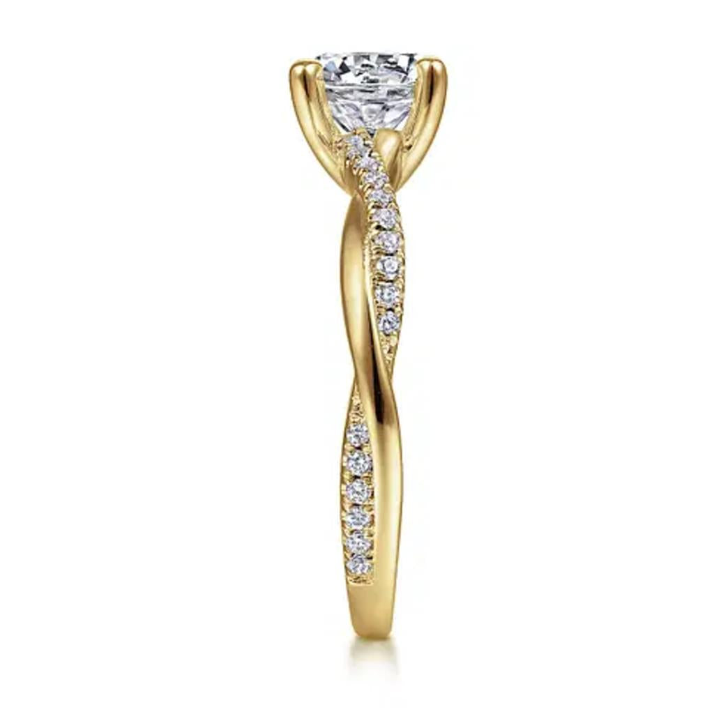 Gabriel & Co 14K Yellow Gold Contemporary Twist Diamond Engagement Ring ER14922R4Y44JJ