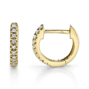 Shy Creation 14K Yellow Gold Diamond Mini Huggie Earrings SC22004026V3