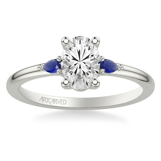 Frederick Goldman 14K Gold Blue Sapphire 3 Stone Ring 31-V1038SEVW-E.00