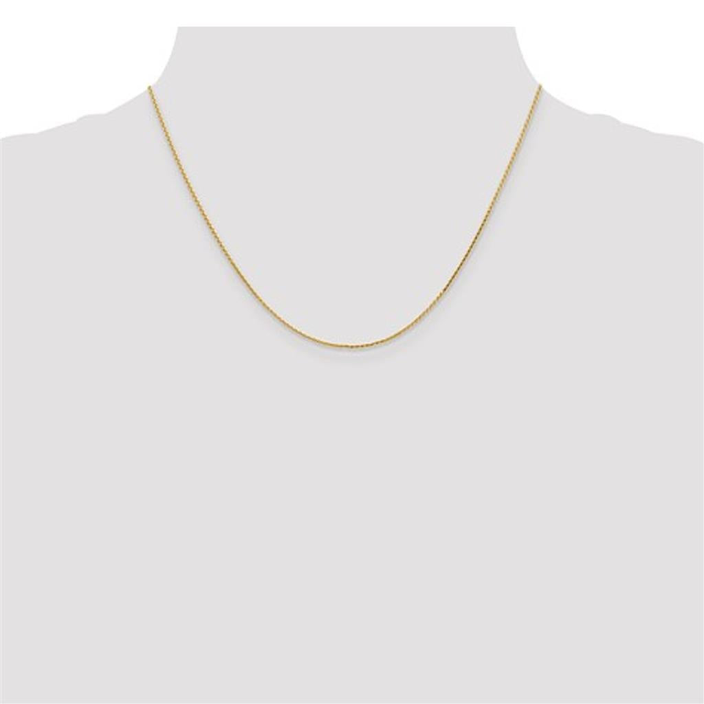 14K Yellow Gold 1mm Diamond-Cut Wheat Chain 1202-20
