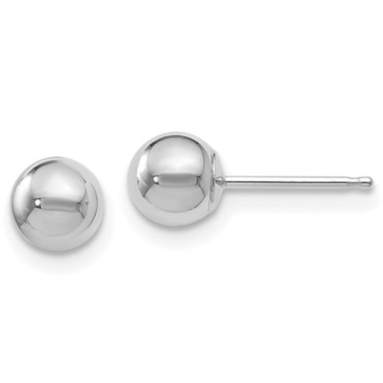 14K White Gold 5mm Ball Stud Earrings 28Z