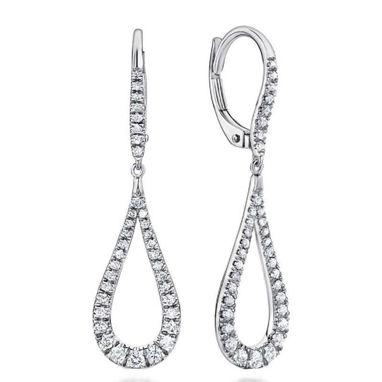 Gabriel & Co 14K White Gold Diamond Drop Lusso Earrings EG13195W45JJ