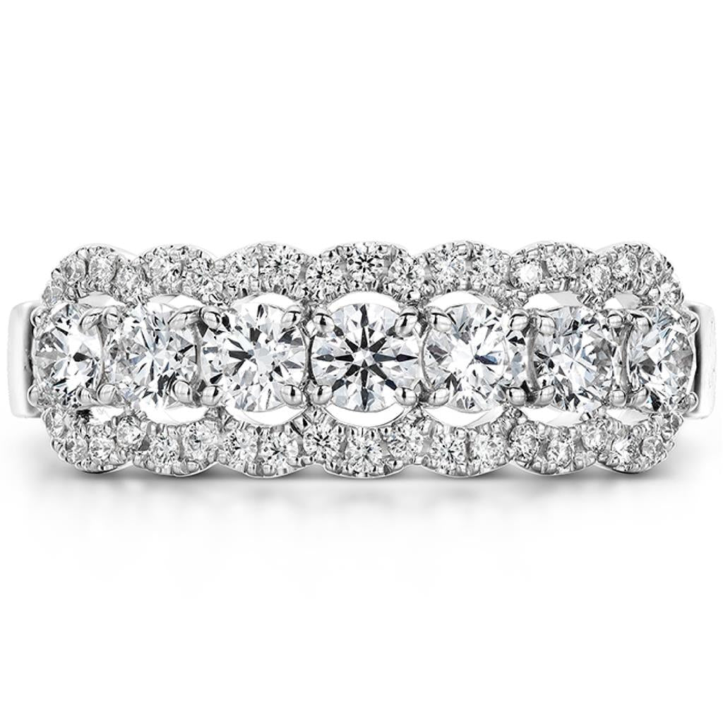 Hearts on Fire 18K White Gold Aurora 7 Stone Diamond Ring HBAAUR7ST00948W-C