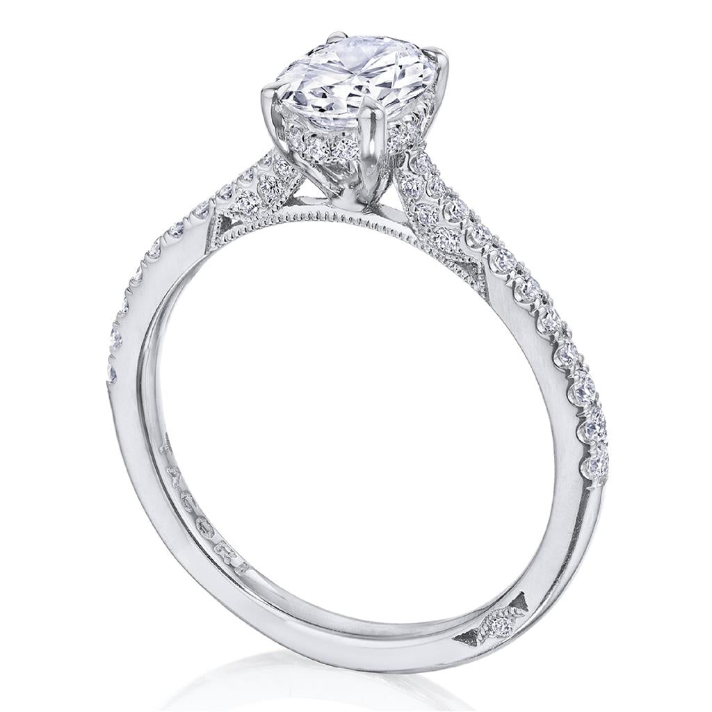 Simply Tacori 18K White Gold Diamond Engagement Ring 2671 OV 8x6 W
