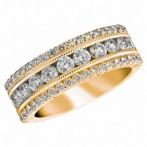 CW Signature 18K Yellow Triple Row Diamond Ring R01214Y