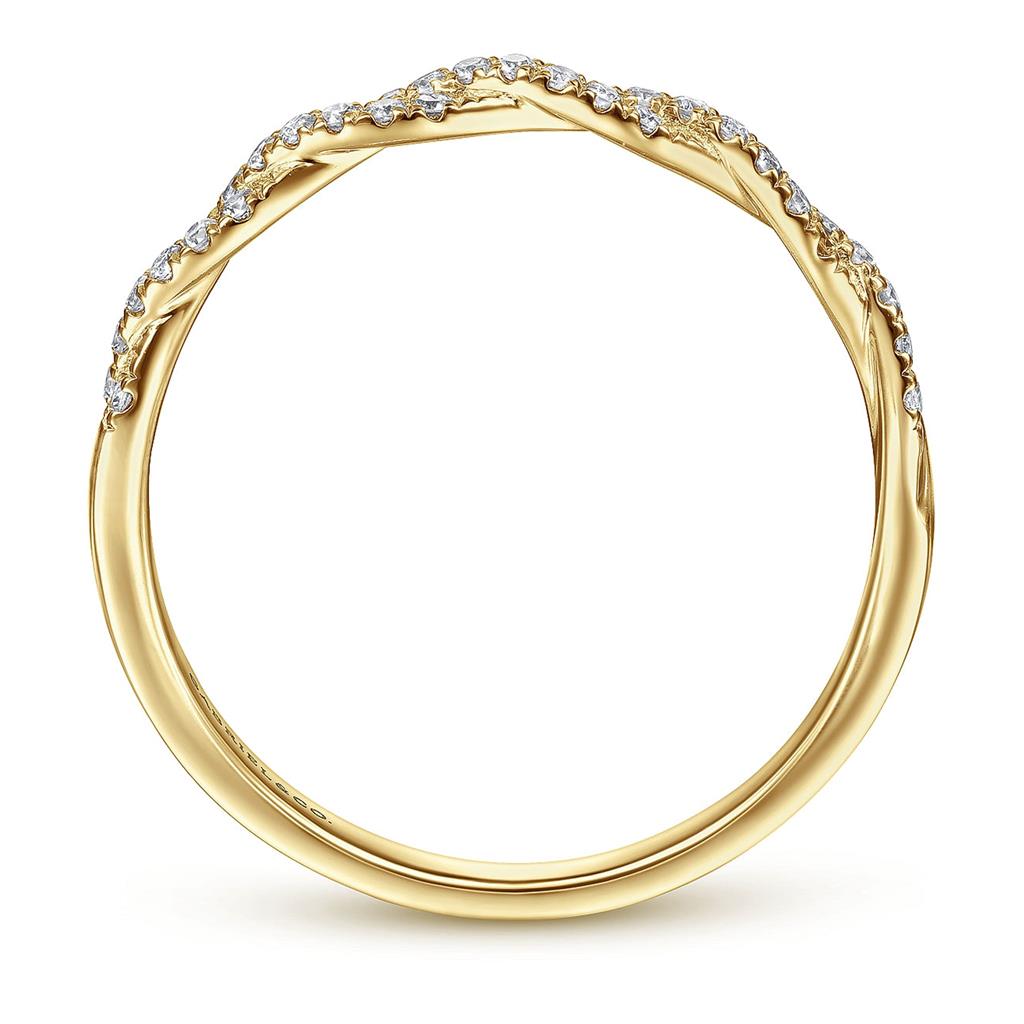 Gabriel & Co 14K Yellow Gold Diamond Twist Band LR52078Y45JJ