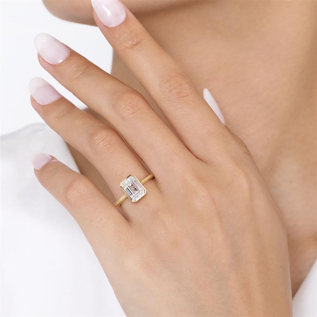 Gabriel & Co 14K Yellow Gold Bezel Set Solitaire Engagement Ring ER16728E10Y4JJJ