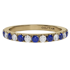 Costar 14K Yellow Gold Blue Sapphire and Diamond Band R14026YB-BS