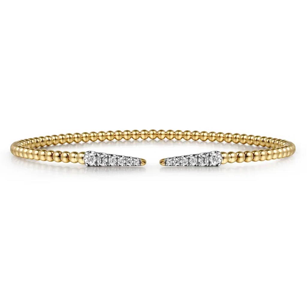Gabriel & Co 14K Yellow Gold Bujukan Diamond Spears Split Bangle BG4216-62Y45JJ