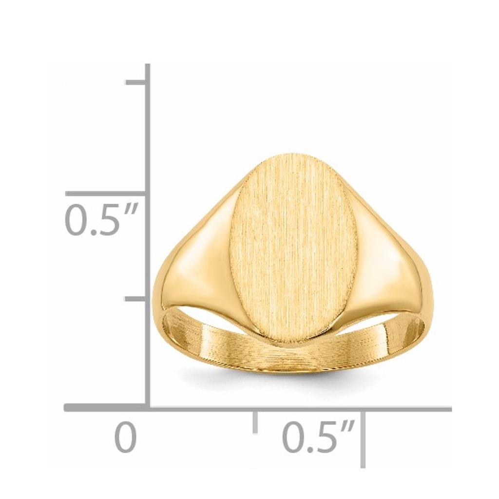 14K Yellow Gold 12x8.5mm Signet Ring RS180