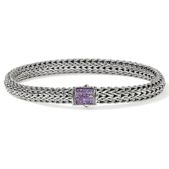 John Hardy Sterling Silver Icon Amethyst Bracelet BUS9909044AMXUM