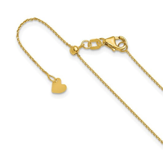 14K Yellow Gold 1mm Diamond Cut Cable Chain 1216-22