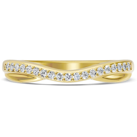 14K Yellow Gold Contour Shadow Diamond Band M13R2603B006