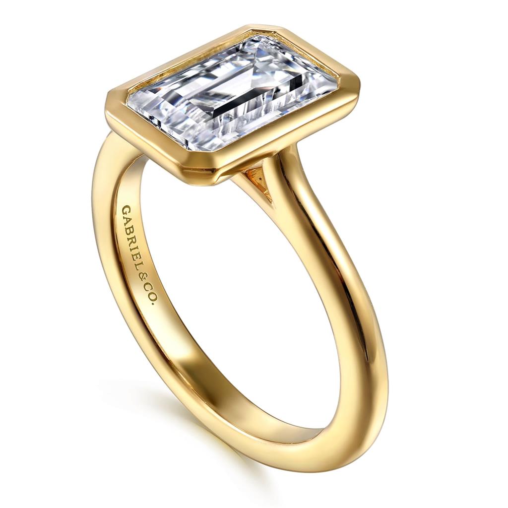 Gabriel & Co 14K Yellow Gold Bezel Set Solitaire Engagement Ring ER16728E10Y4JJJ