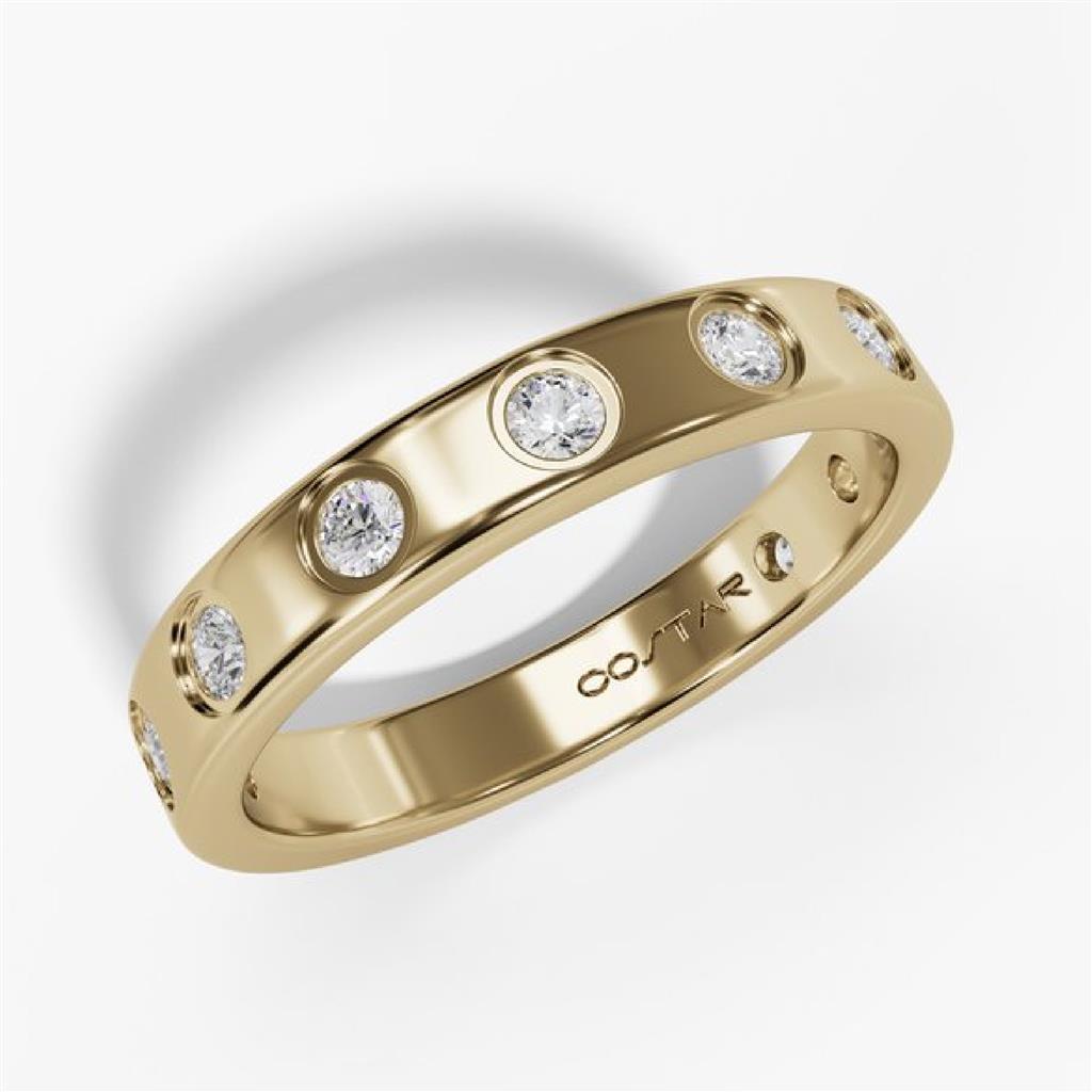 Costar 14K Yellow Gold Scattered Diamond Band R15548YB