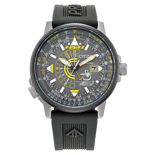 Citizen Gents Promaster Sikorsky Interchanging Gray or Yellow Poly Band Eco Drive Watch BJ7004-43H