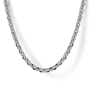 Gabriel & Co Men's Sterling Silver Classic Solid Link Chain Necklace NKM7009-24SVJJJ