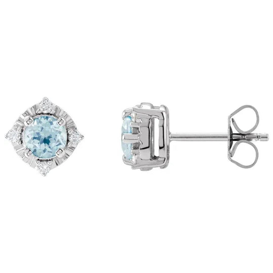 Sterling Silver Sky Blue Topaz Diamond Accented Studs 653713:147:P