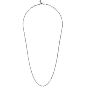 Gabriel & Co Men's Sterling Silver Classic Solid Link Chain Necklace NKM7009-24SVJJJ